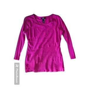 Alfani top womens size PP long sleeve Rasberry Ruffle Sheer